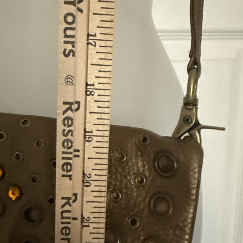 HOBO International Metallic Gold Womens Purse Crossbody Bling Leather Handbag - Picture 8 of 15